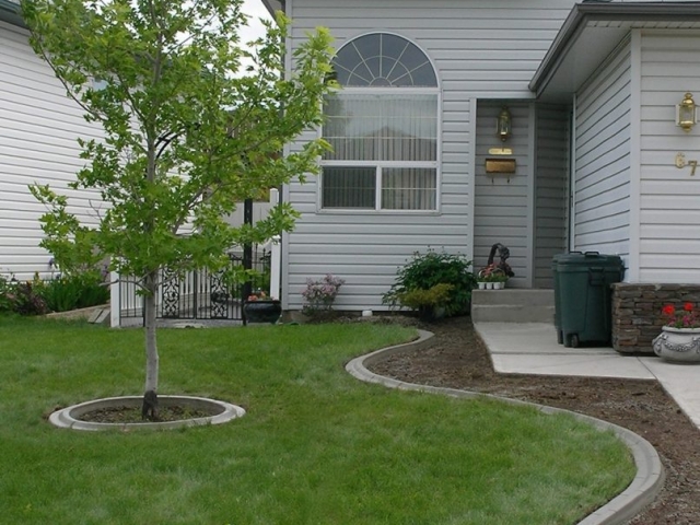 typical front yard curbing