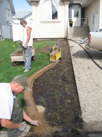 curb being installed