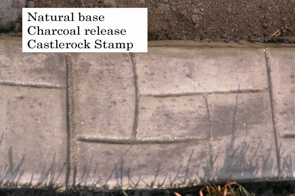 Base- natural  Release- dark grey  Stamp- castlerock curb