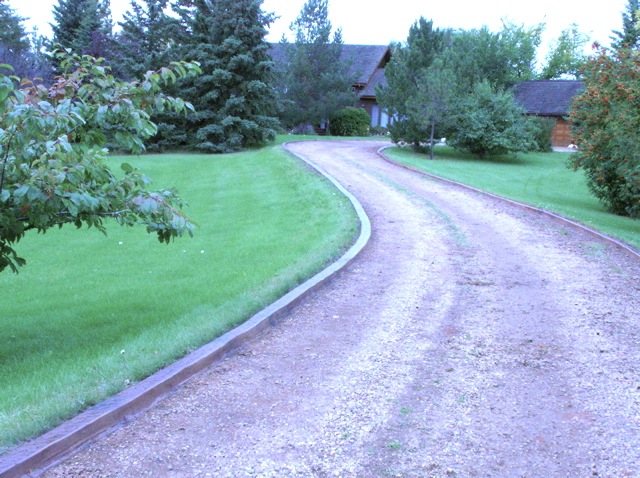 stamped decorative edge defines the driveway