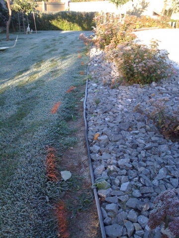 that plastic edging has to go!  it is useless for mowing, and makes the whole otherwise nice yard look BAD.