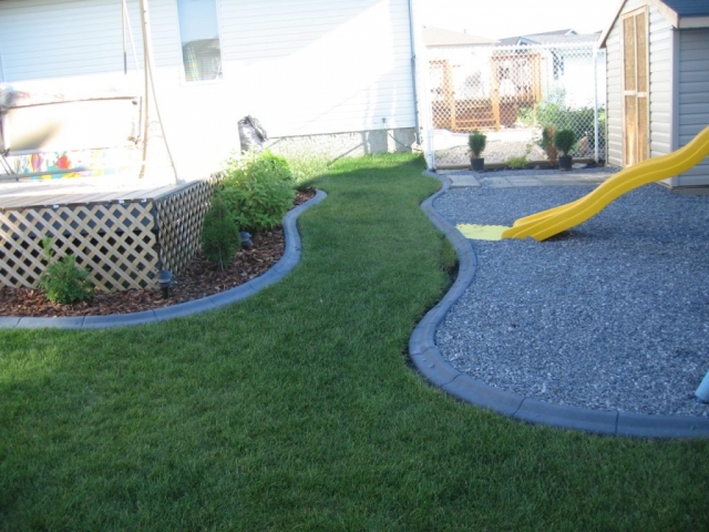 play area created with curbing