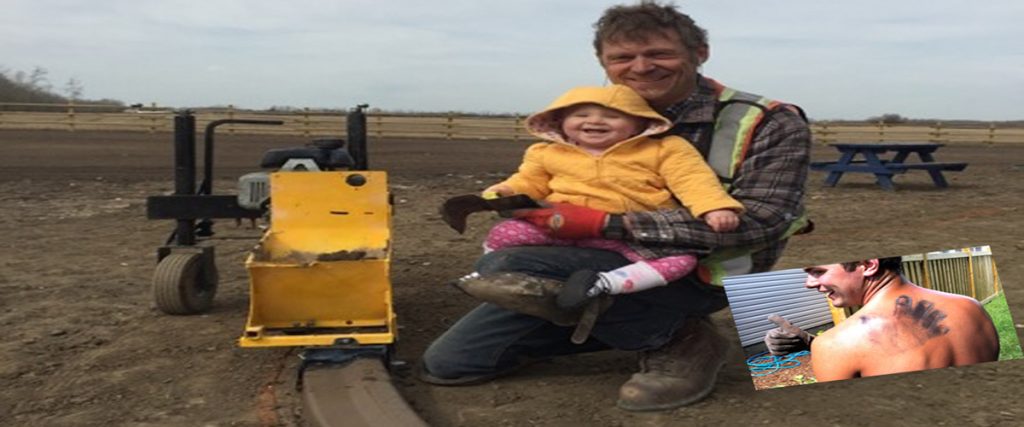 papa teaches baby to do curbing