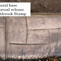 Base- natural  Release- dark grey  Stamp- castlerock curb