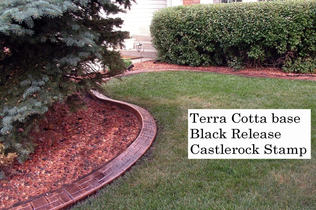 Base-  terra cotta dark Release-  black  Stamp- castlerock curb
