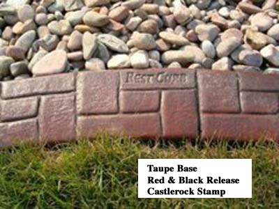 Base-  taupe  Release-  red, black Stamp- castlerock curb