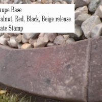 Base-  taupe  Release-  walnut, red, black, beige Stamp- slate curb
