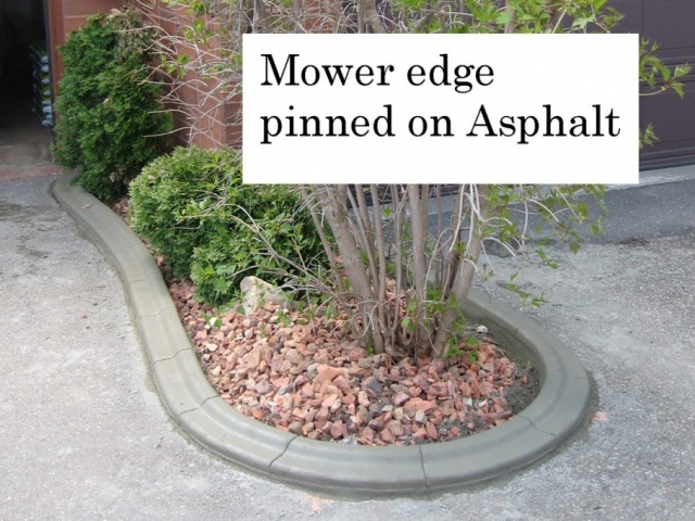 mower edge curb Pinned on asphalt