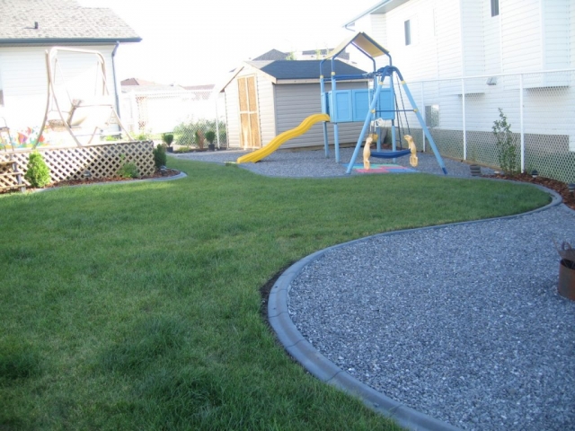 play area created with curbing