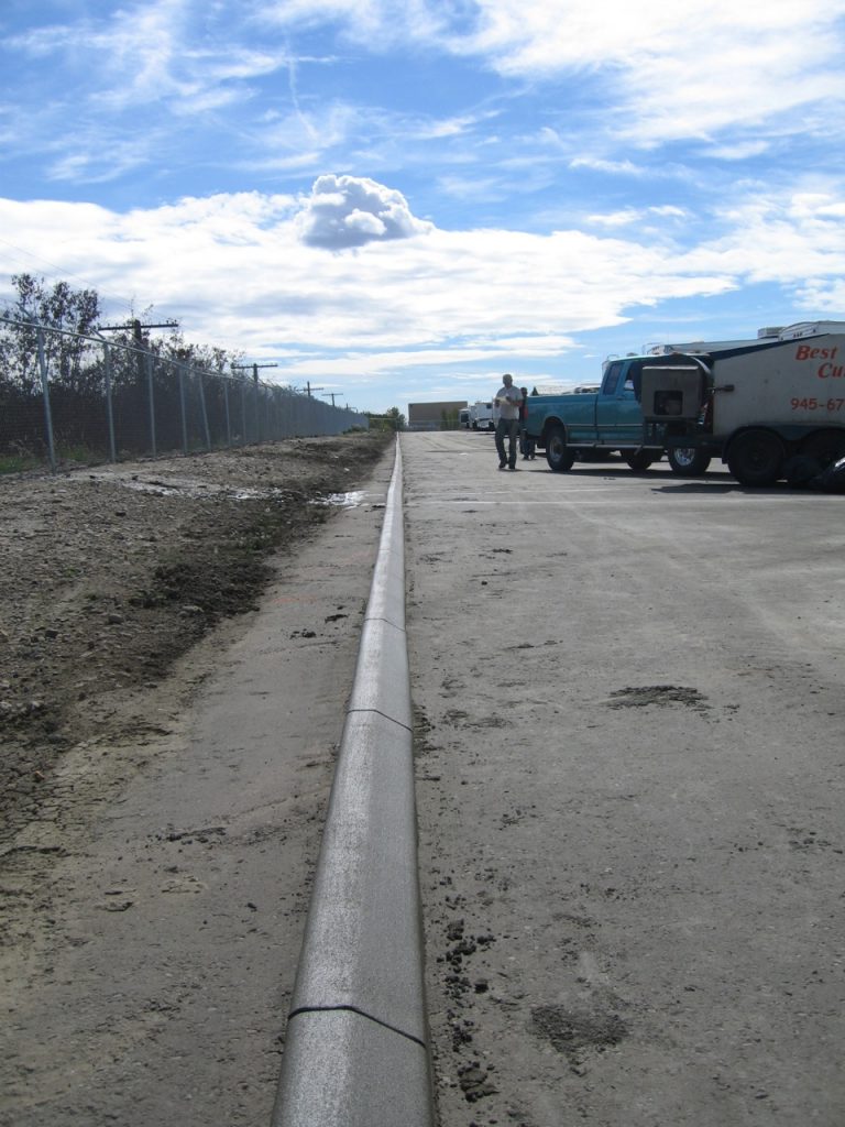 small ripples in curb are due to bumpy asphalt